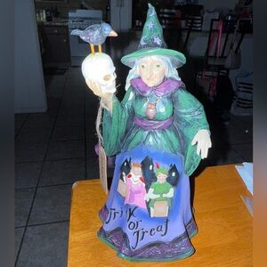 Jim Shore Green and Purple Witch Figurine